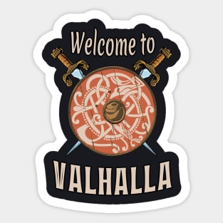 Welcome to Valhalla Viking Shield Sticker